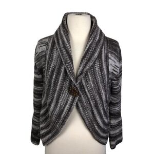 Noble Best Womens Wool Knit Bolero Jacket Snap Button Closure Size Medium